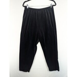 TR Bentley Plus Vintage Black Velvet Elastic Waist Tapered Leg Pants 1X